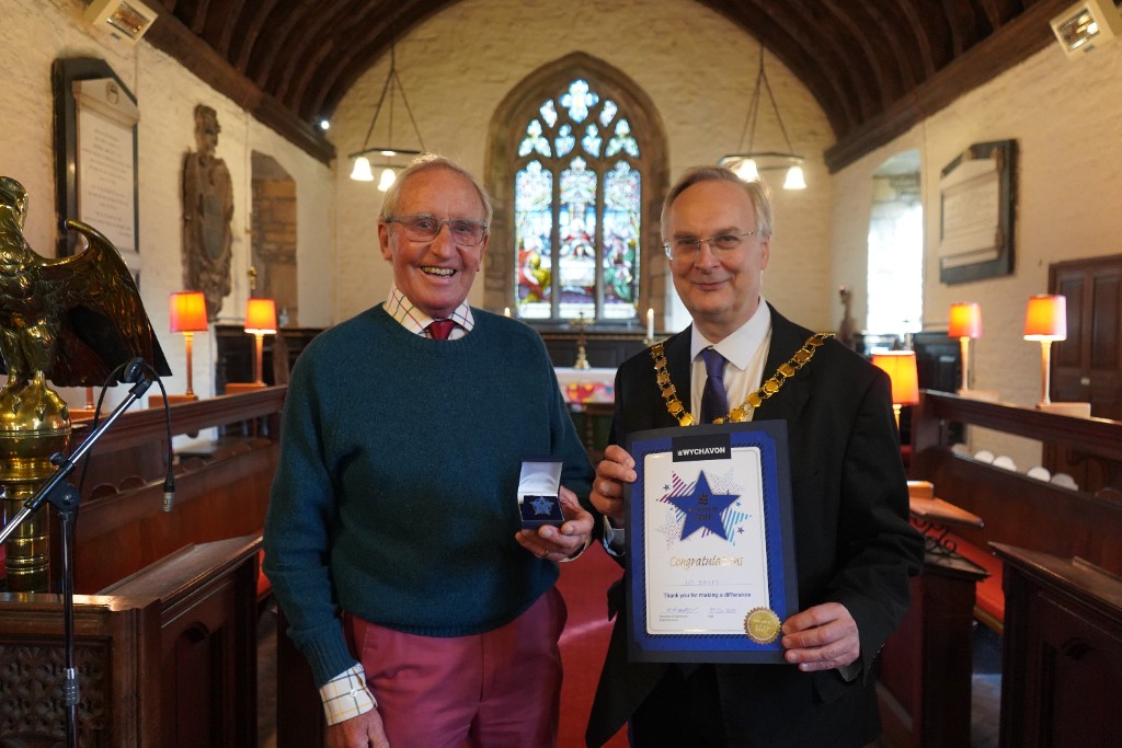 Les Bailey at his celebration event in St Nicholas church